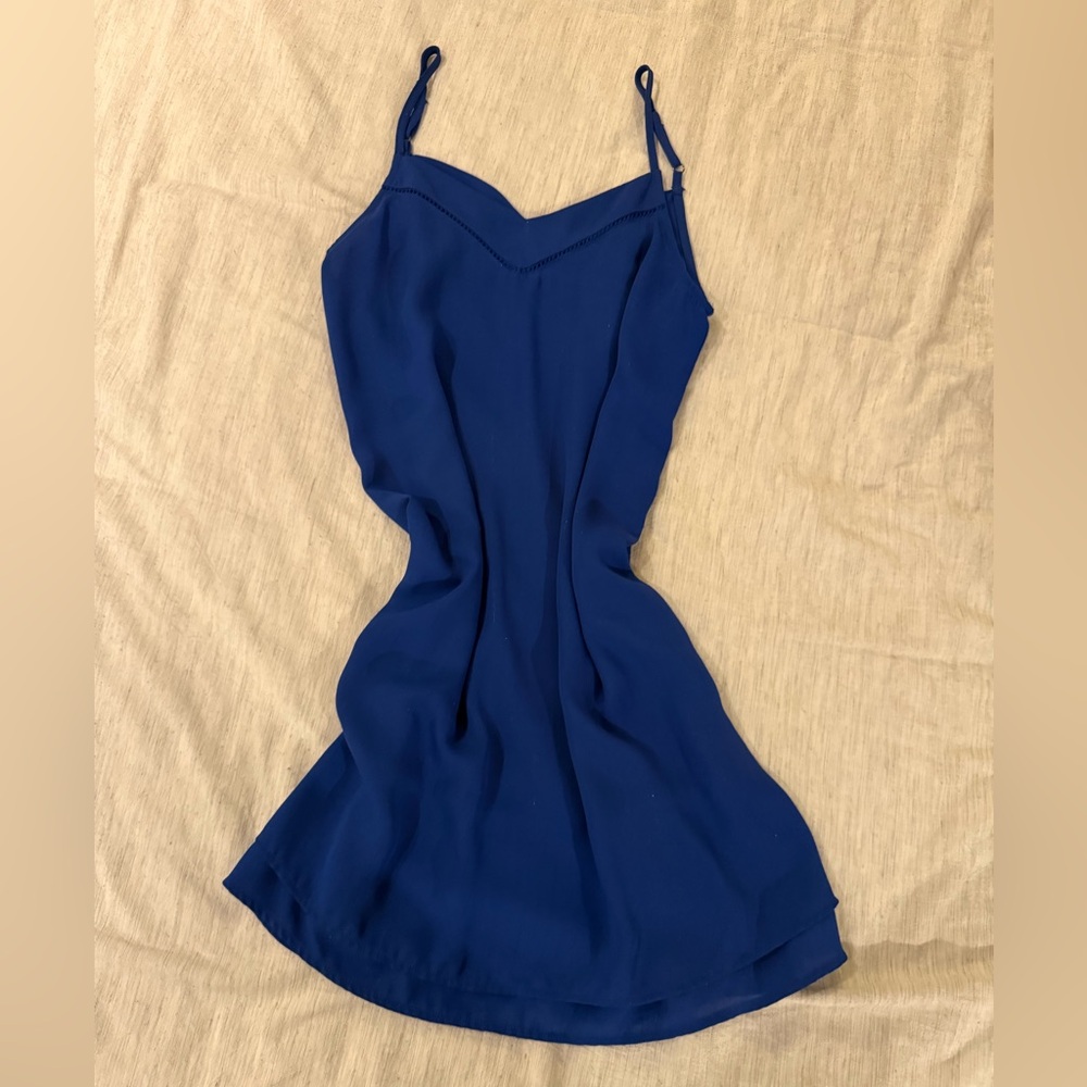 Miami Royal Blue Mini Dress with Spaghetti Straps
